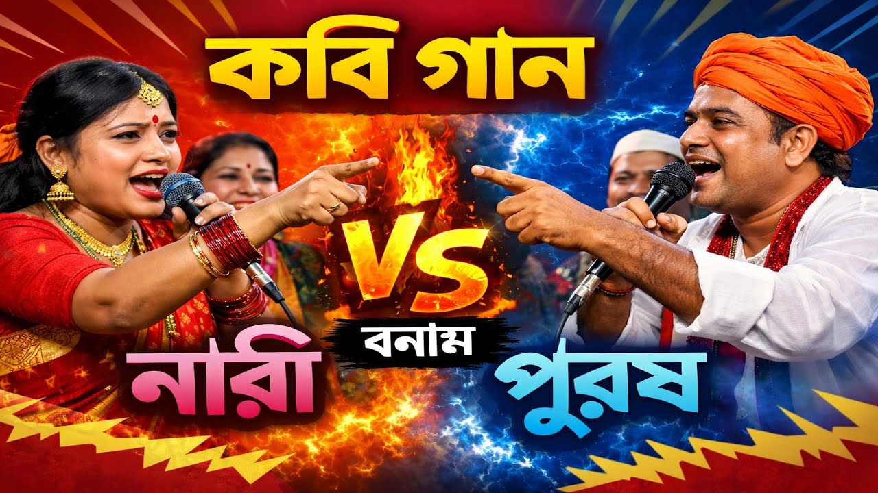 জমে উঠলো নারী-পুরুষ কবিগান লড়াই | রাহুল সরকার vs পবন সরকার