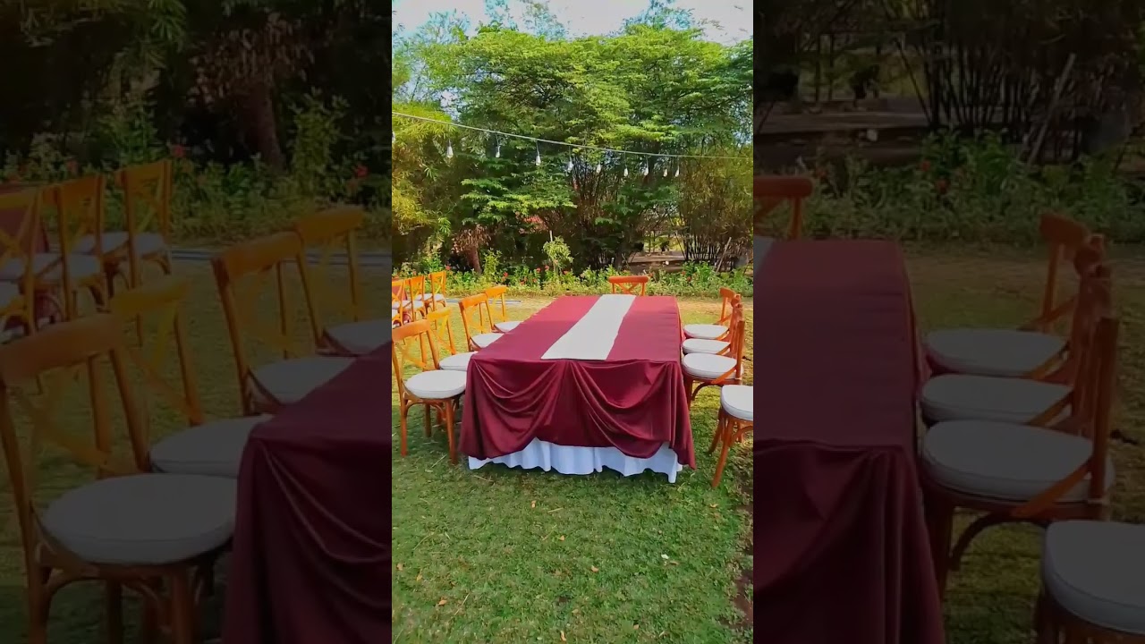 Pemasangan meja dan kursi tema rustic. 📲 0896-6688-6360 #dekorasitegal #meja #rosewedding
