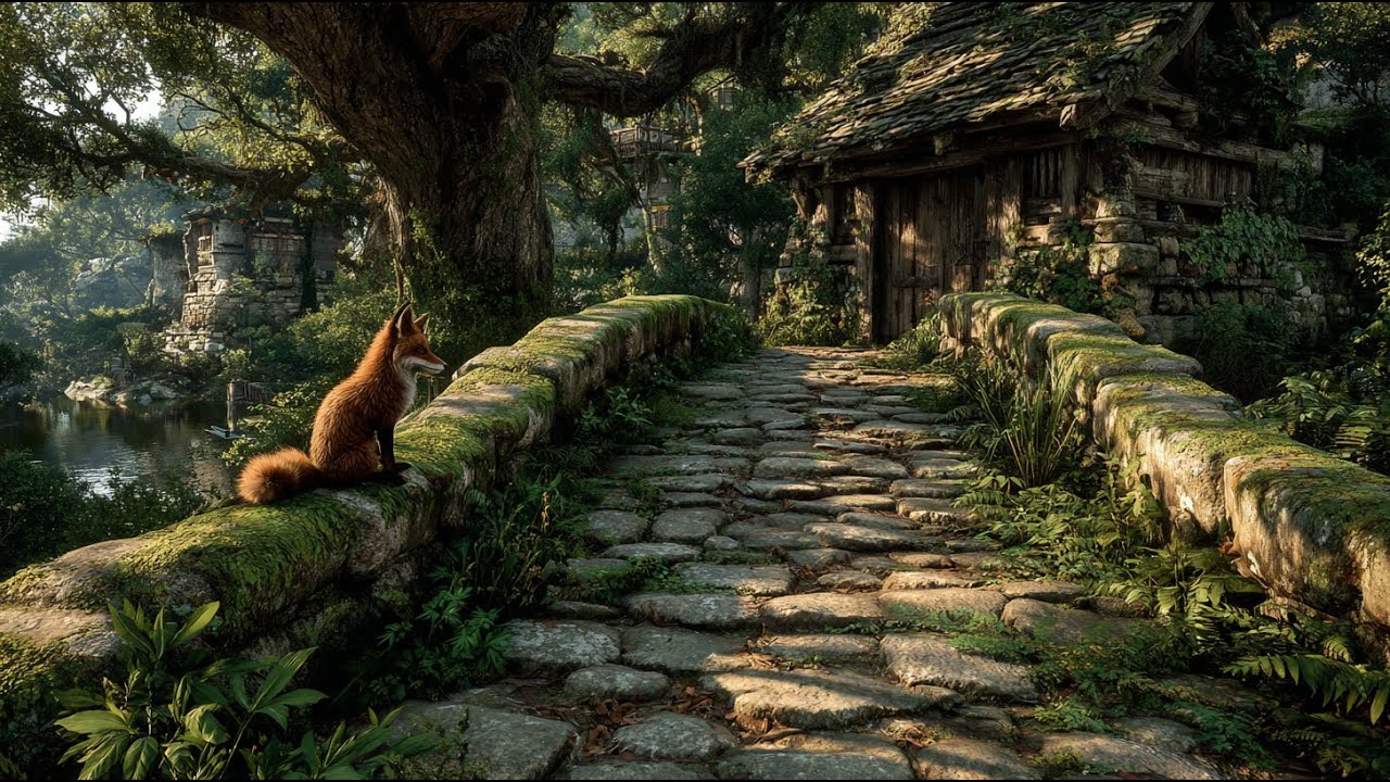 Fox on the Mossy Bridge | Medieval Fantasy Music & Animated Ambience