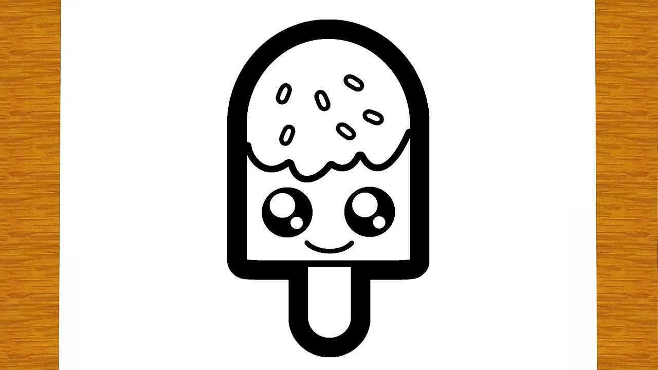 BELAJAR MELUKIS AISKRIM BATANG LUCU | Lukisan yang mudah