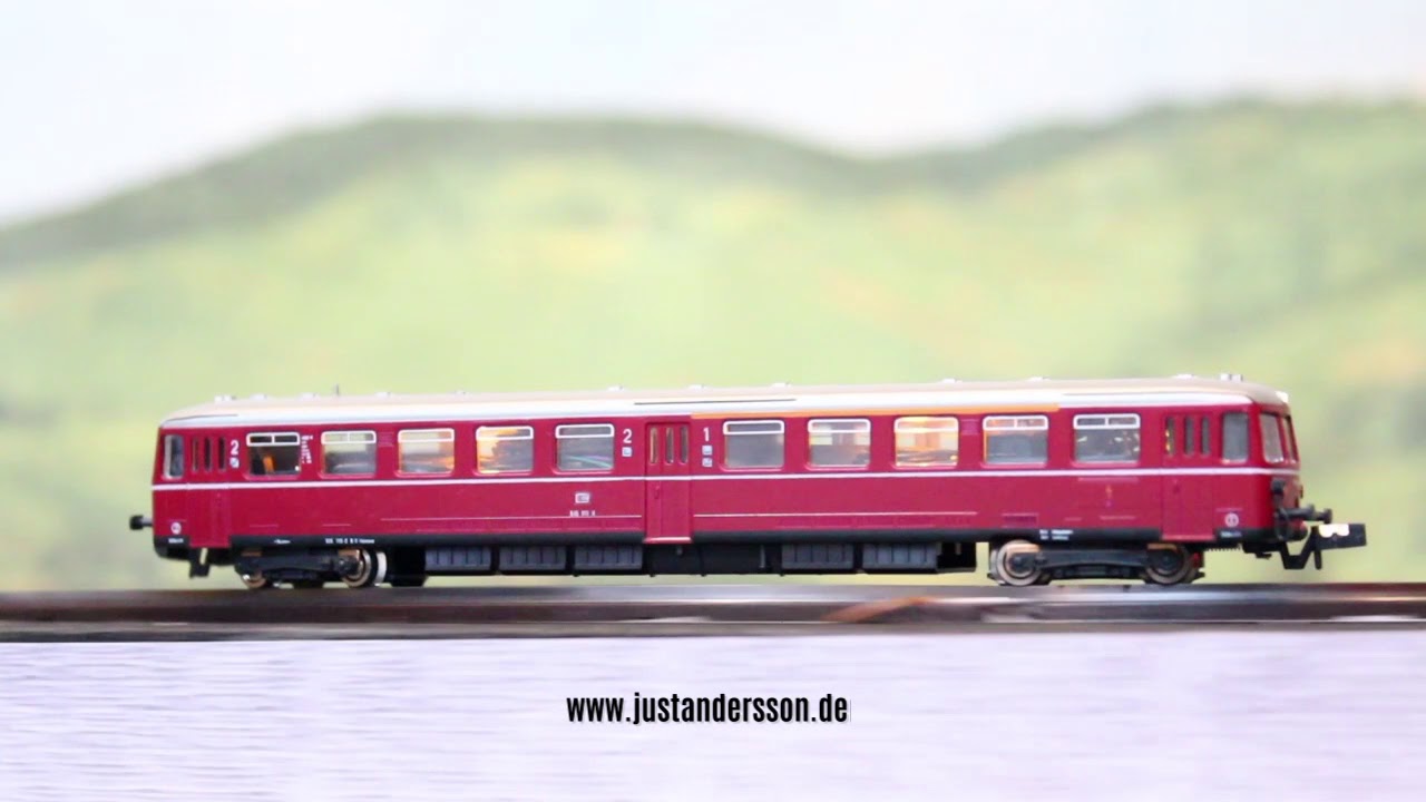 BR 815 Hobbytrain mit DCC Digital Sound Umbau und LED Umbau Spur N auf Teststrecke
