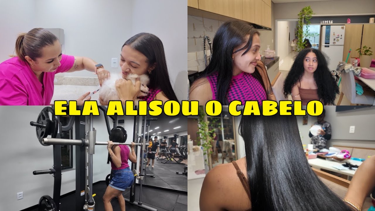 MINHA CUNHADA DECIDIU ALISAR O CABELO PELA PRIMEIRA VEZ 😱 INAUGURAÇÃO DA NOSSA ACADEMIA | 