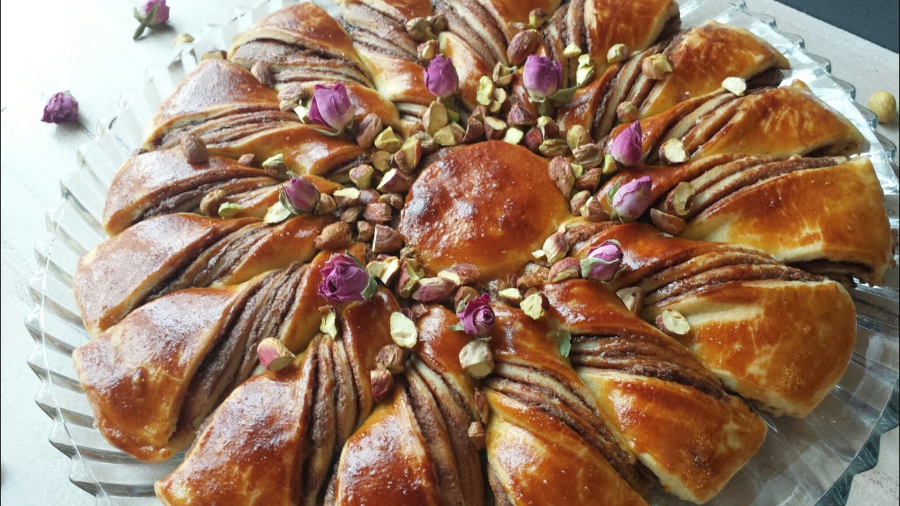 Пирог Цветок с шоколадной начинкой.Asan bulka resepti.Çikolatalı Poğaça tarifi.Nutella bread