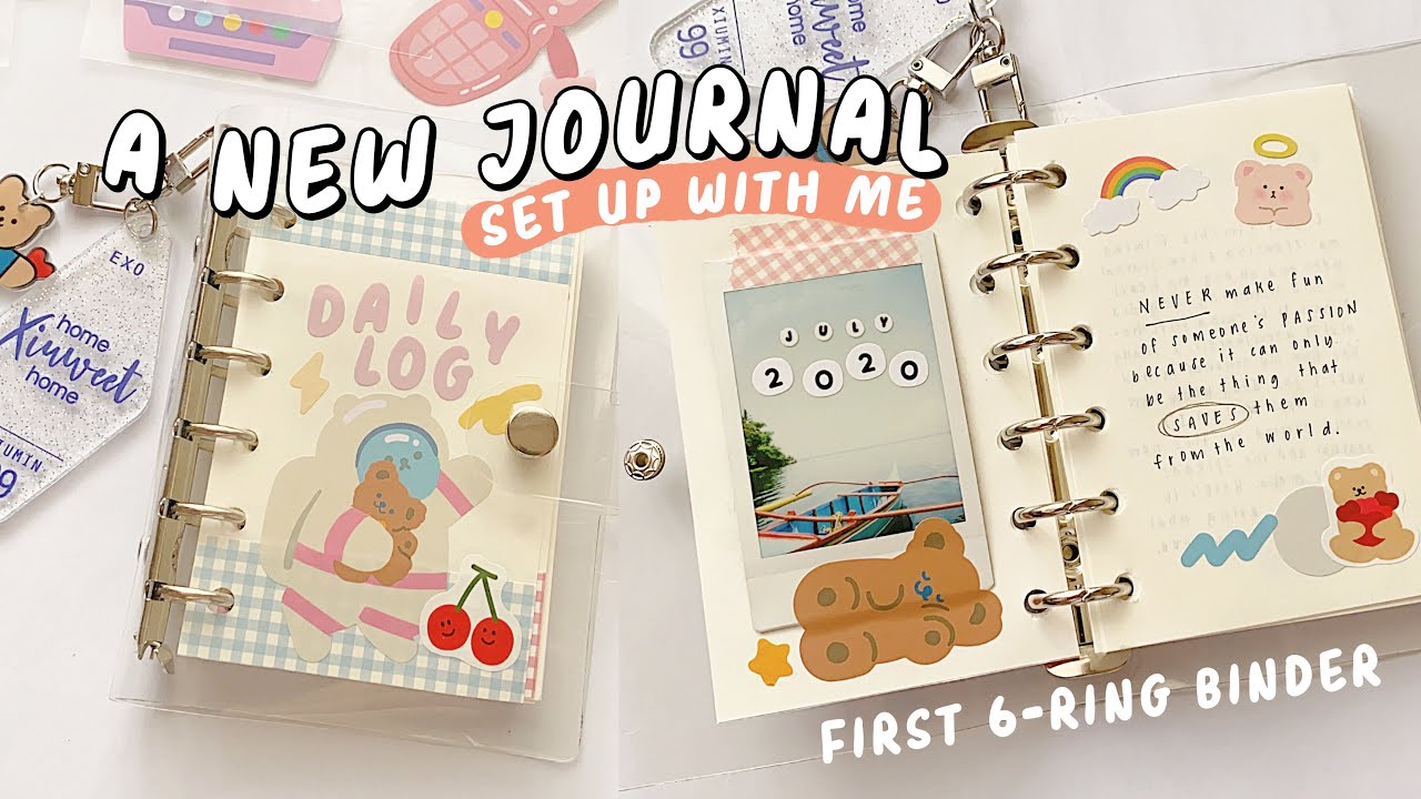 starting my first binder journal ☻ designing the cover, spreads, and cute keyrings🧸