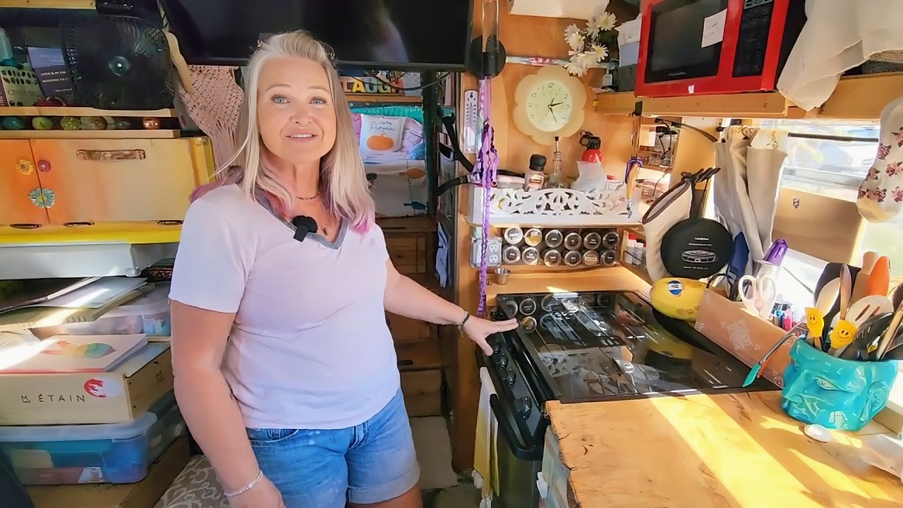 DIY Skoolie on a Dime |  Super Cozy Skoolie Van Life Makeover!