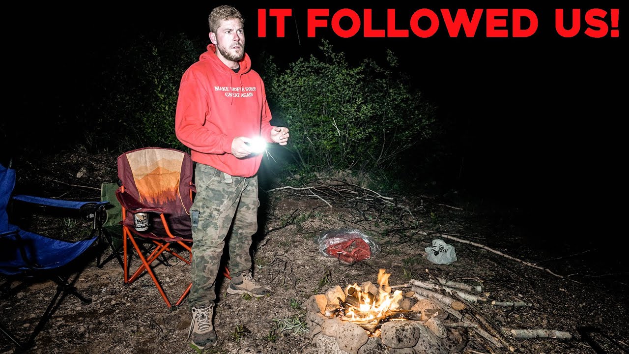 (HE FOLLOWED US!!) SOMETHING DANGEROUS IS AFTER US while CAMPING IN THE HAUNTED WOODS