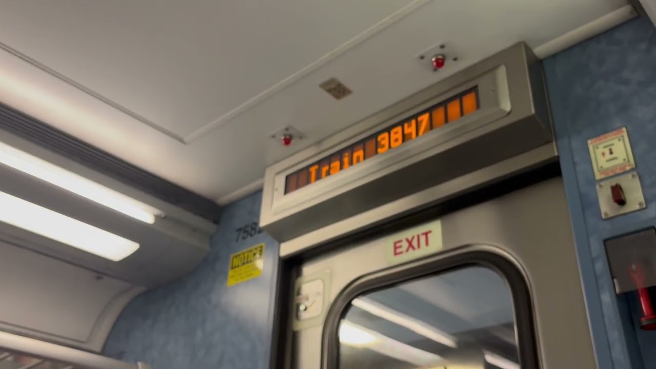 NJ Transit Northeast Corridor Train #3847 Multilevel Middle Level Ride Metropark to New Brunswick 