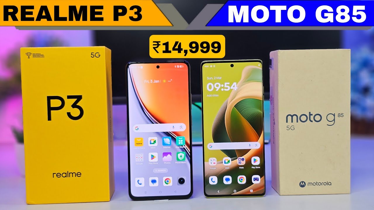 Realme P3 5G Vs Moto G85 5G || Comparison || Unboxing || Review || Best smartphone ?