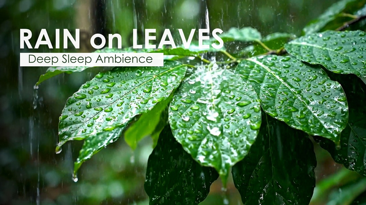 Gentle Rain on Fern Leaves 🌿| ASMR Soft Rain for Sleep & Relaxation