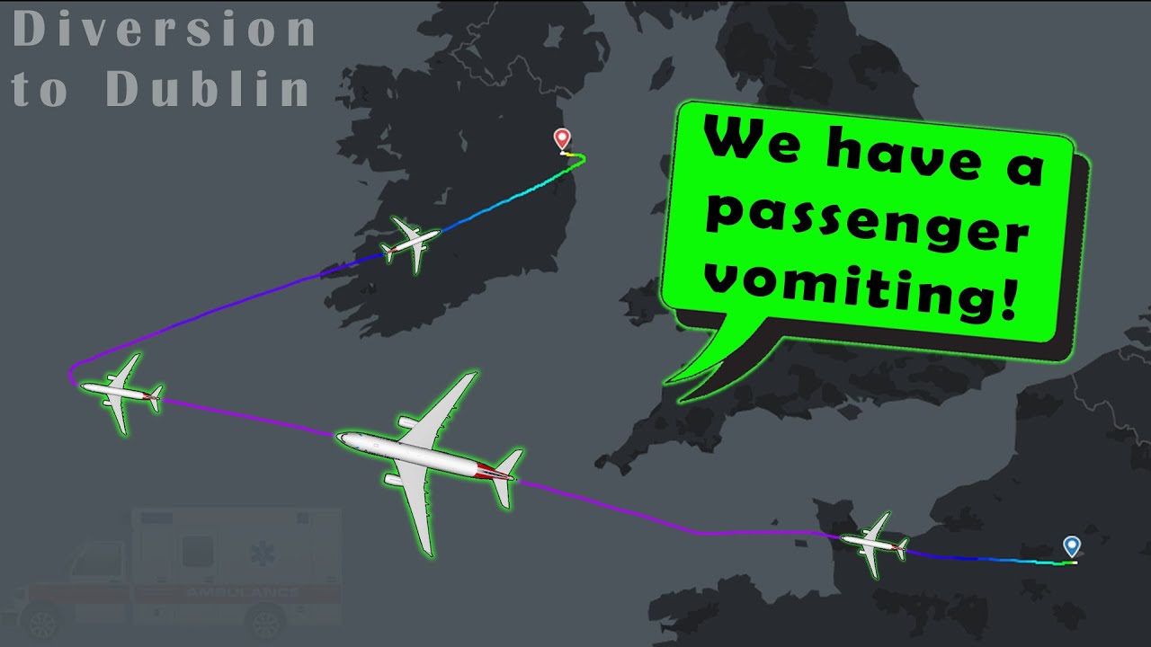American A330 NEEDS TO DIVERT TO DUBLIN | Passenger Vomiting