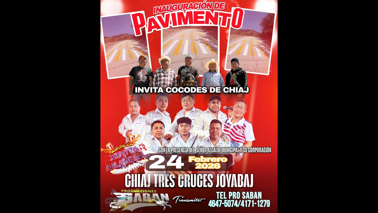 CHIAJ TRES CRUCES JOYABAJ. INAUGURACIÓN DE PAVIMENTO INVITA LOS COCODES DE CHIAJ.
