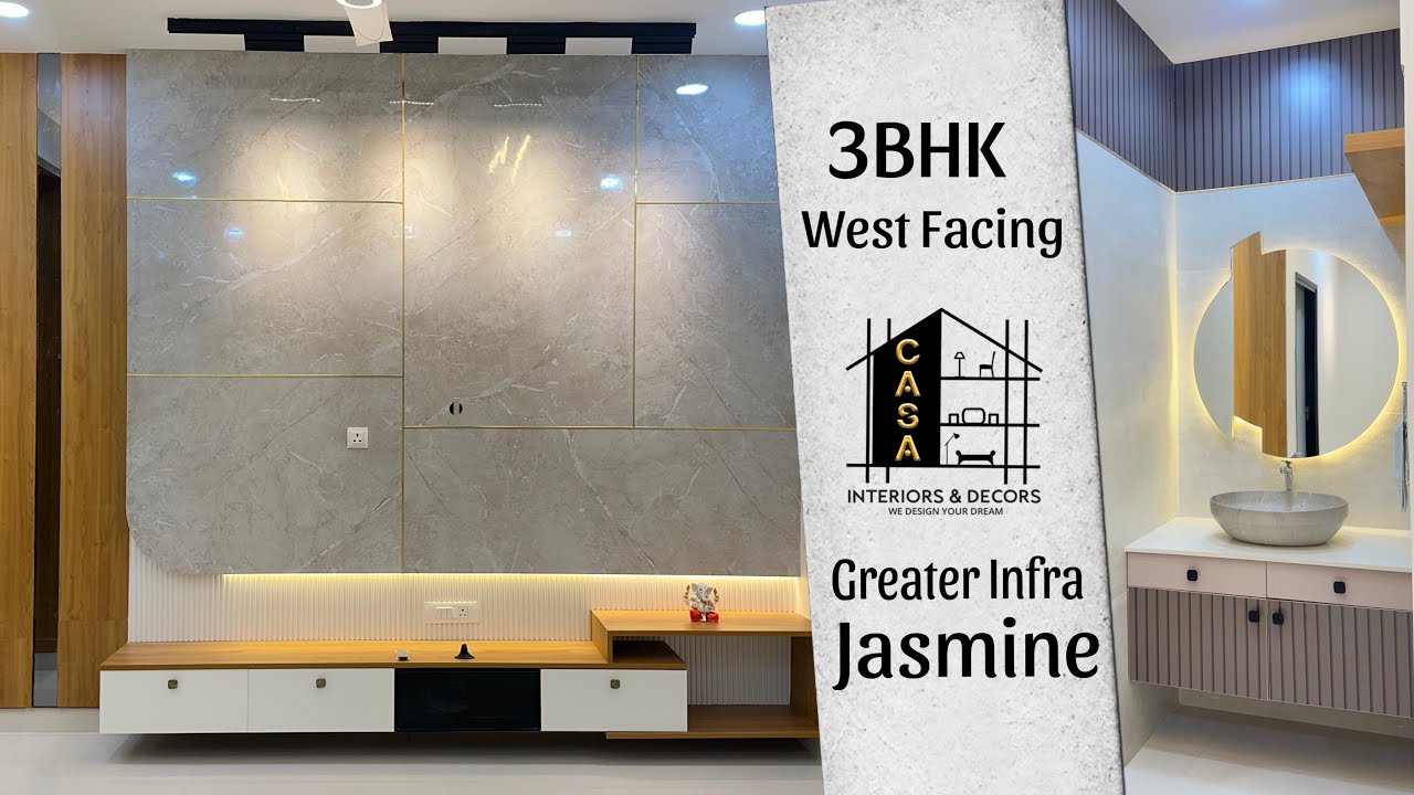 Modern 3Bhk West Facing Full Home Interiors | Greater Infra - Jasmine | Ameenpur | CASA