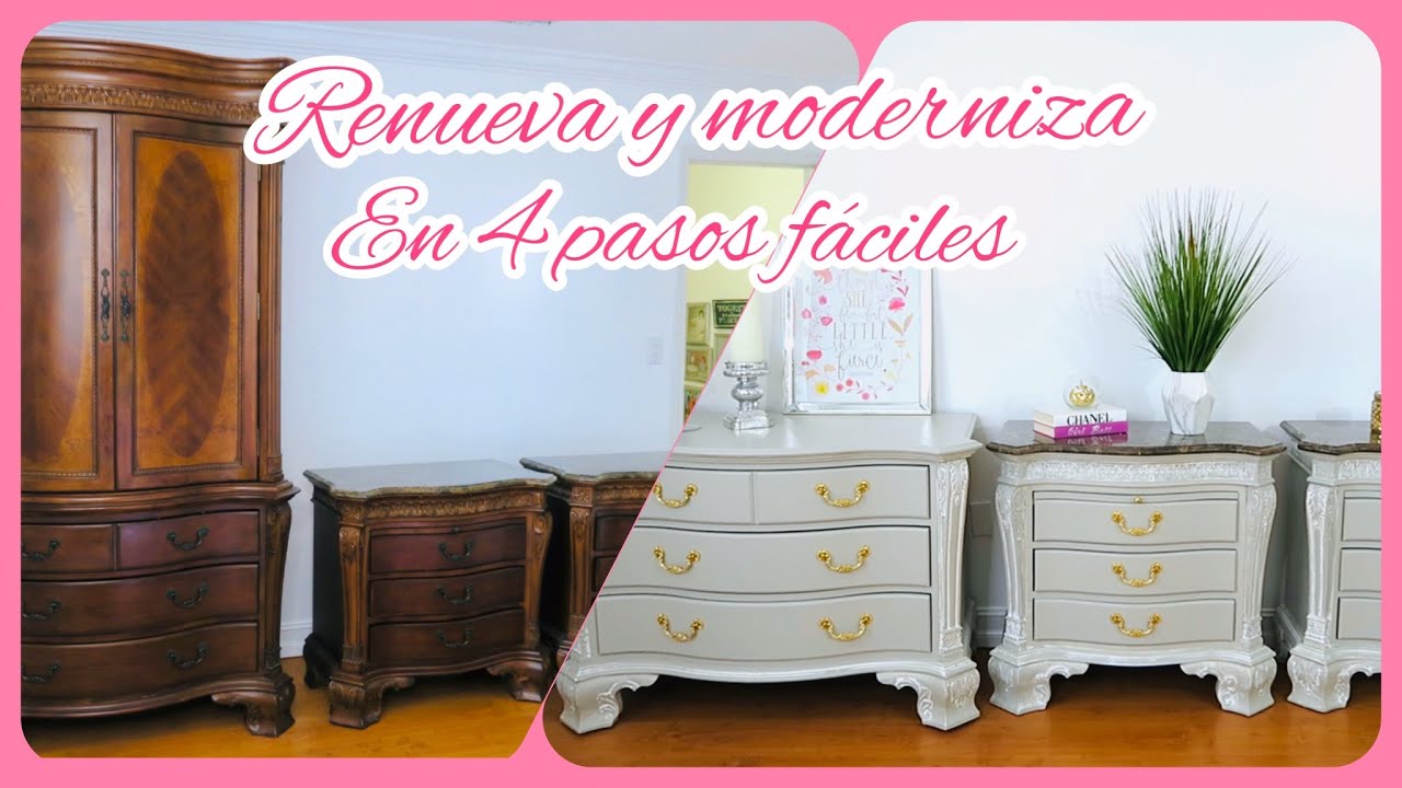 COMO RENOVAR TUS MUEBLES ANTIGUOS Y DARLE EFECTO VINTAGE O DECAPÉ 🖌SIN LIJAR #comopintarunmueble