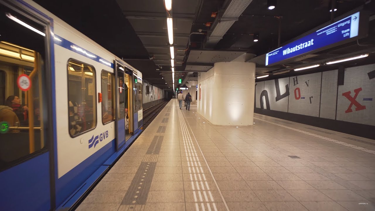 Netherlands, Amsterdam, Metro night ride from Overamstel to Wibautstraat