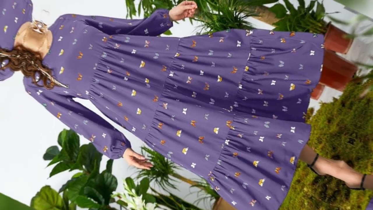 Elegant Printed Maxi Dress Design | Trendy Flowy Outfit for Everyday & Parties | Rang-o-Libas