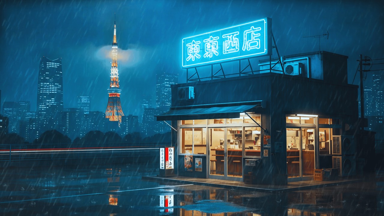 90s Tokyo Café 🌧️ Nostalgic Rainy Lofi for Study & Focus
