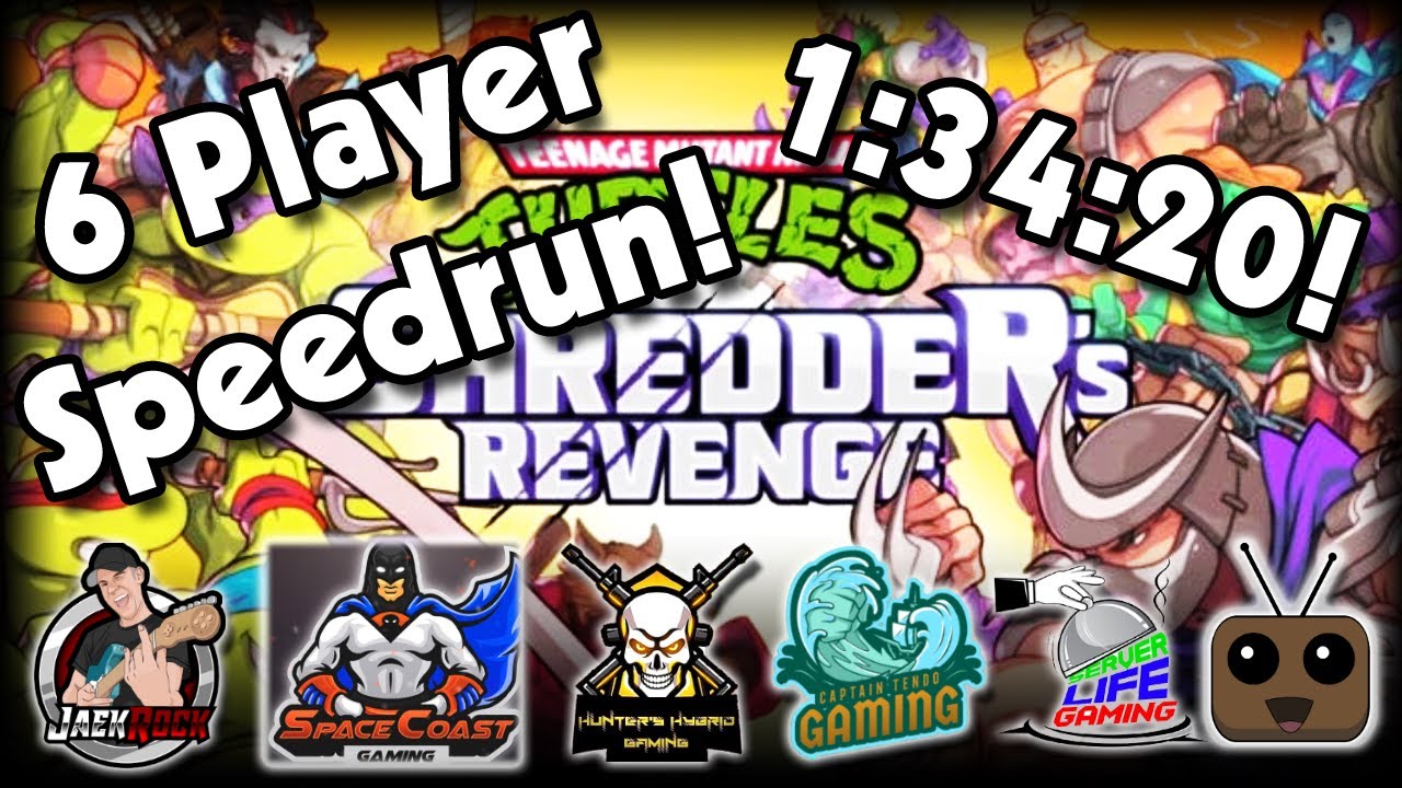 TMNT: Shredder's Revenge 6 Player Coop Speedrun 1:34:20