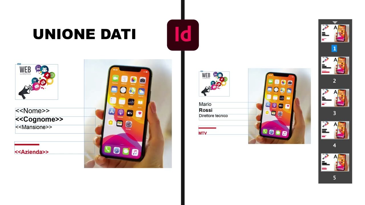 Documenti personalizzati con Unione Dati - Indesign tutorial