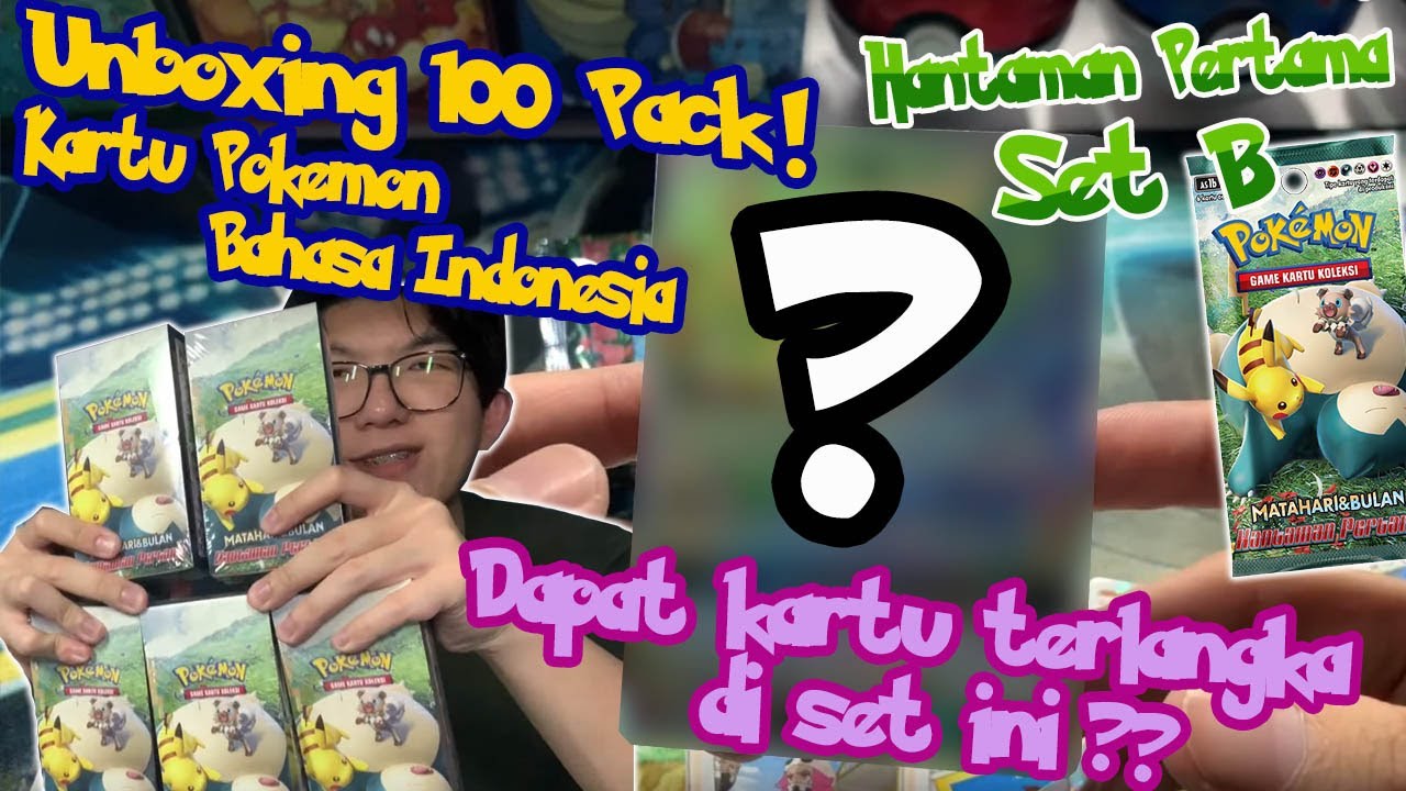 Dapat Kartu Paling Langka?? Unboxing 100 Pack!! Pokémon TCG Indonesia - Hantaman Pertama Set B