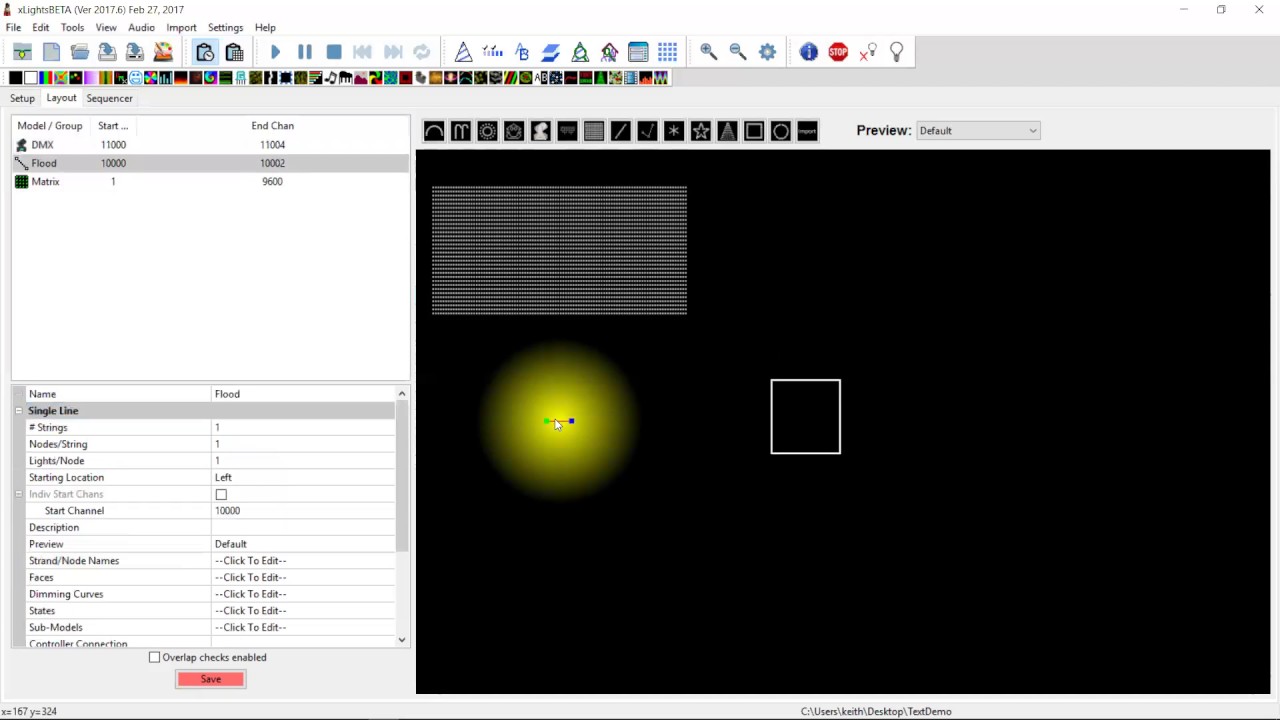 Modelling flood lights in xLights