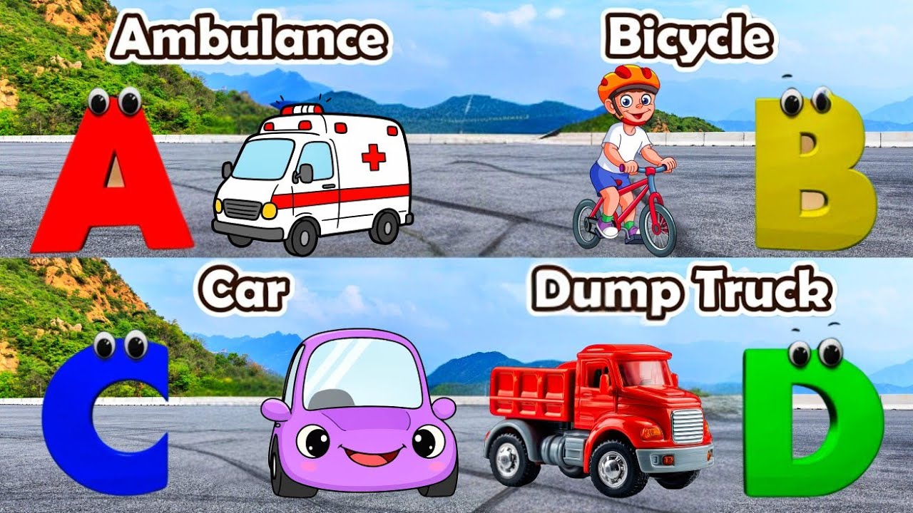 Vehicles Alphabet Song for kids | Vehicle ABC Song | Phonics for Kids | Alphabet Letters, Baby