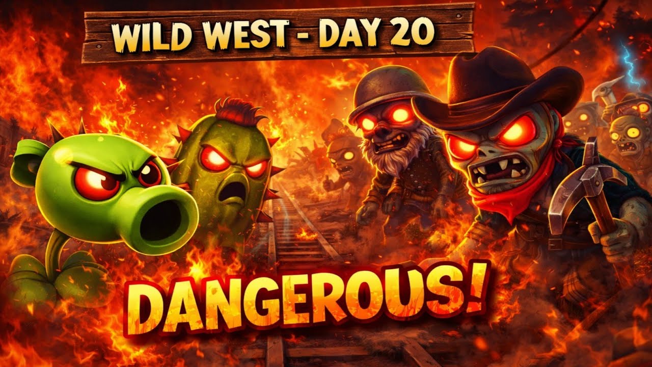 Wild West day 20 (plant vs zombies 2 gameplay💥 dangerous fight😱😱