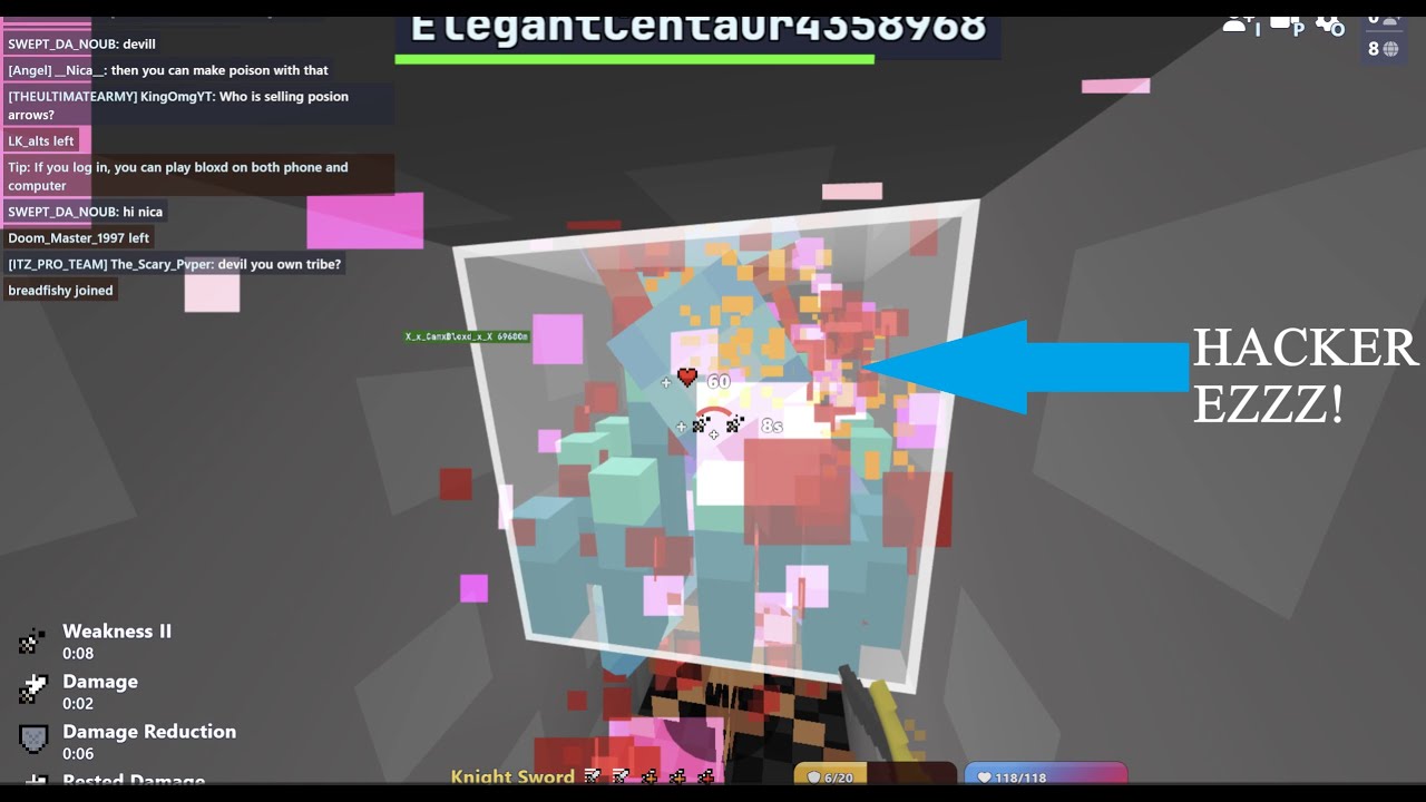 Bloxd.io Survival Hole pvp in lobby 2222 against 3 hackers ( 22 kills ) #bloxd #bloxdio