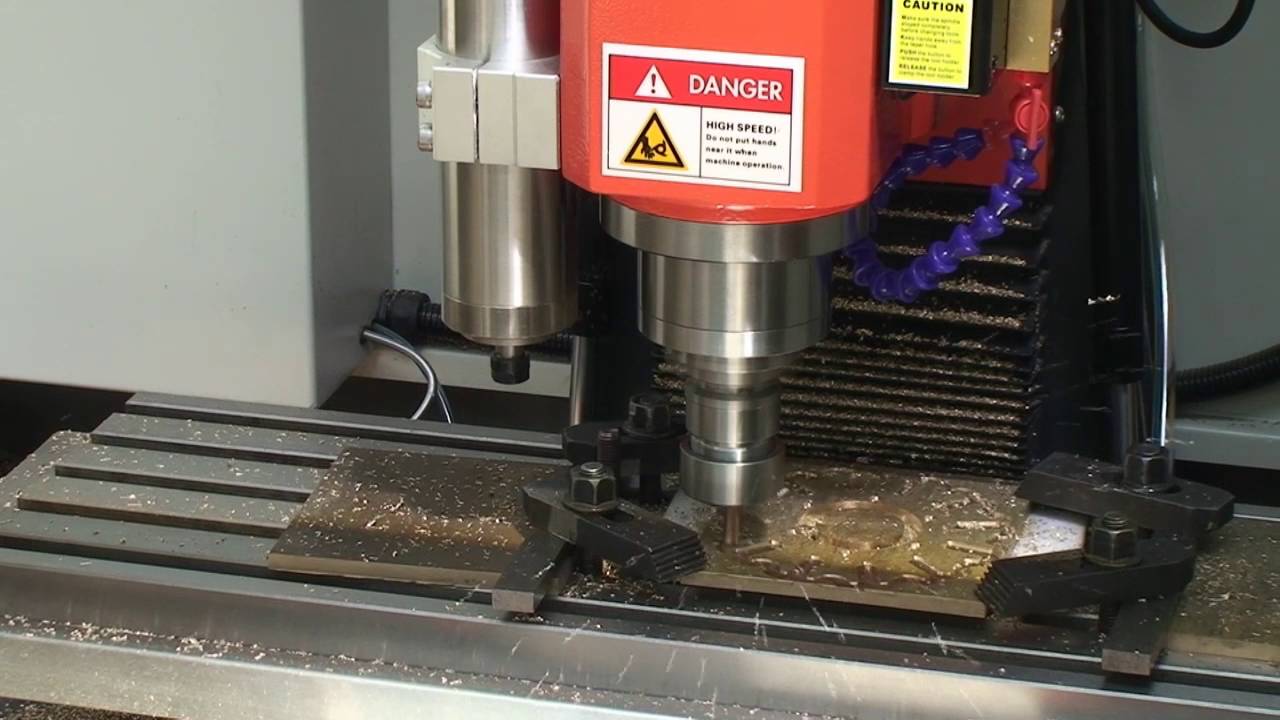 SKYFIRE CNC SVM-2 mini VMC with Industrial controller Cutting Demo-Bruss part
