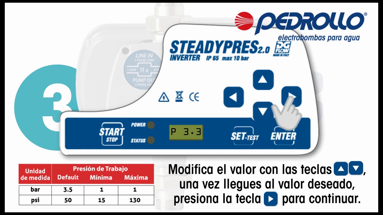 Programa tu Steadypres Pedrollo