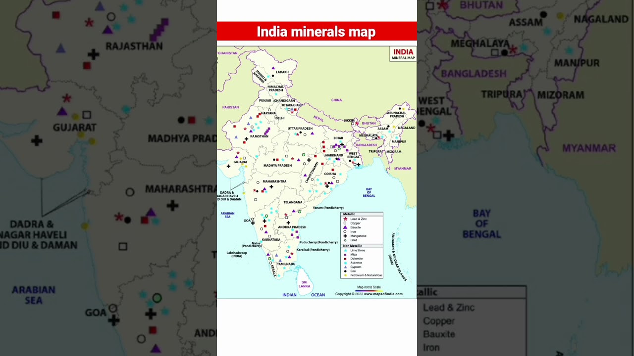 India map minerals | #india #map #minerals #shorts