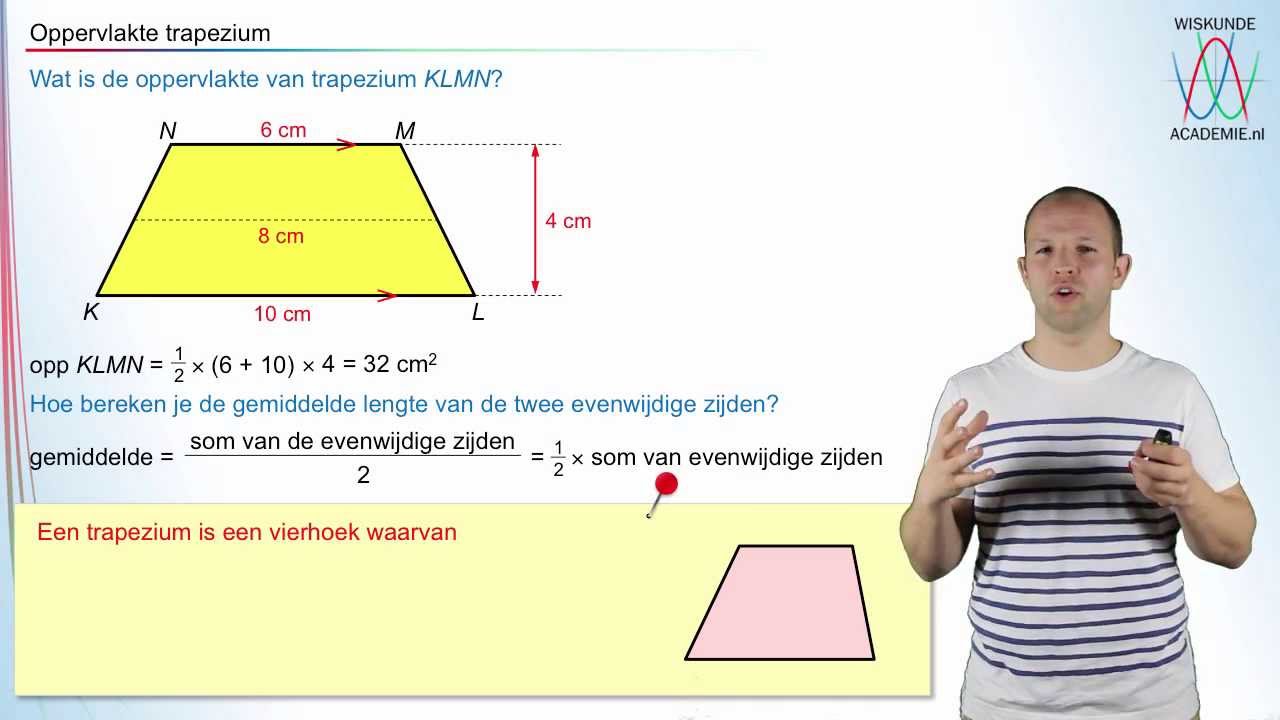Hoe bereken je de oppervlakte van een trapezium? (havo/vwo 2) - WiskundeAcademie