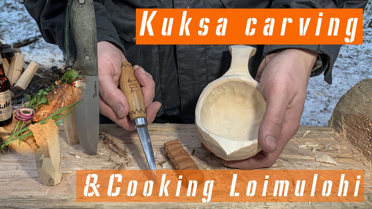 Изготовление куксы, на обед форель лоймулохи, лесная кухня саамская кружка, форель по фински, пвд