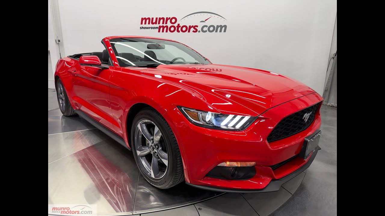 Ford Mustang Convertible 2017 года выпуска, 3,7 л V6, 300 л. с., автомат, цвет Race Red, салон Eb...