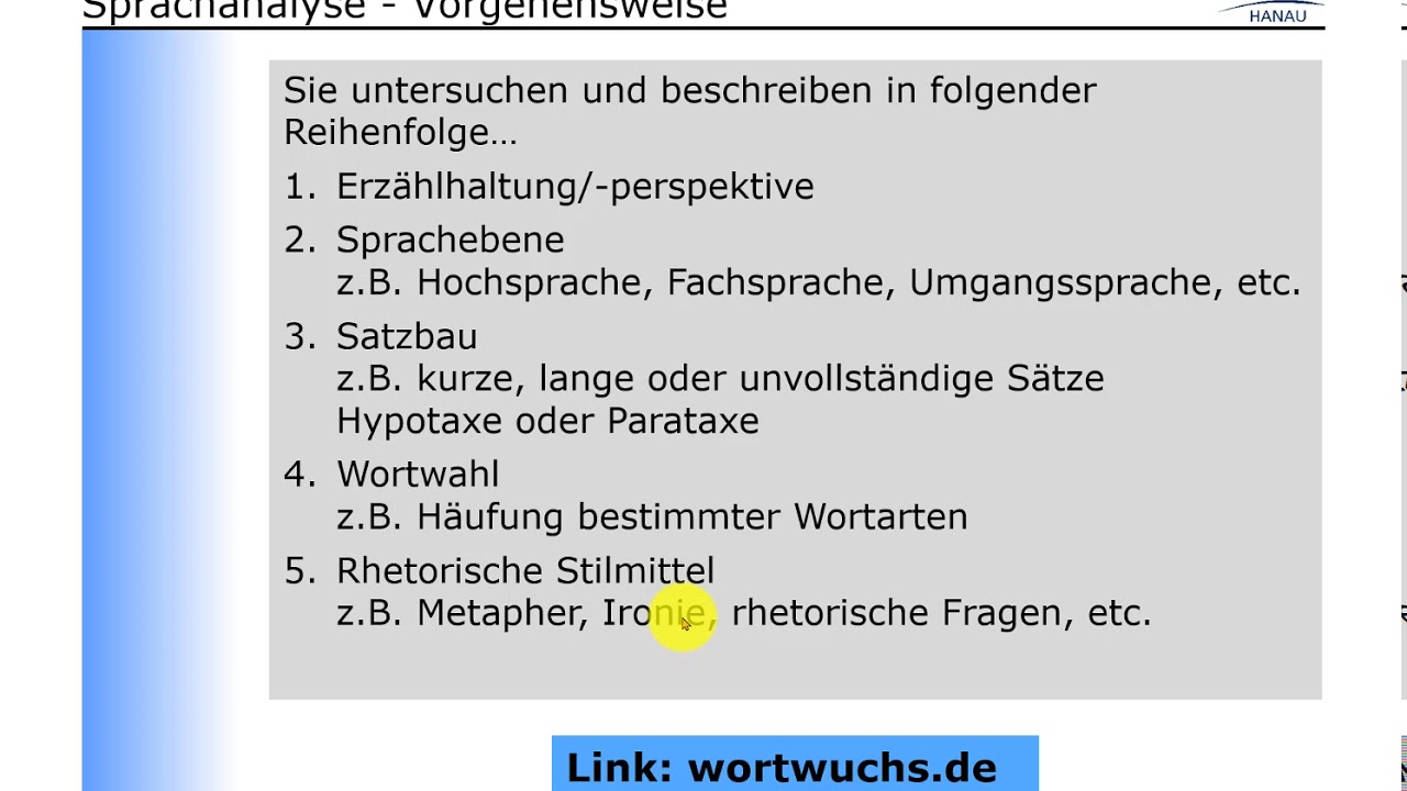Deutsch Tutorials - Sprachanalyse in der literarischen Interpretation