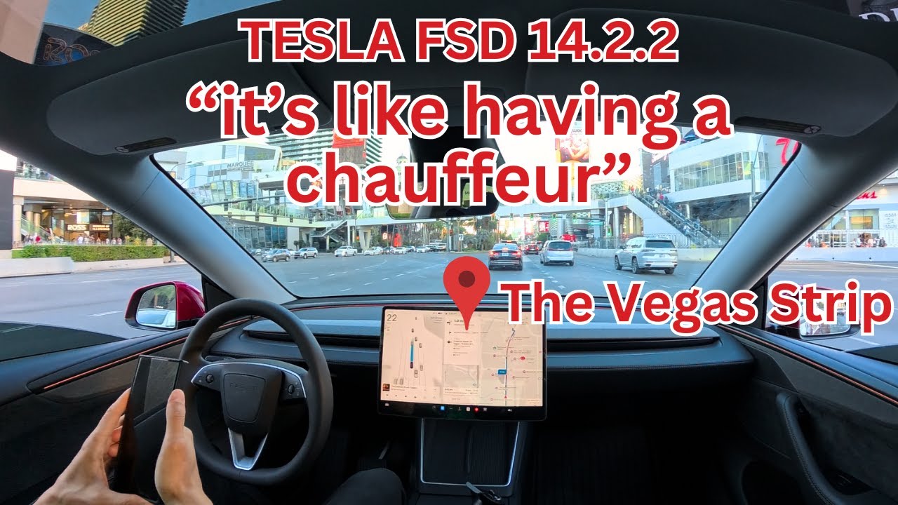 Tesla FSD 14.2.2 on the Las Vegas Strip