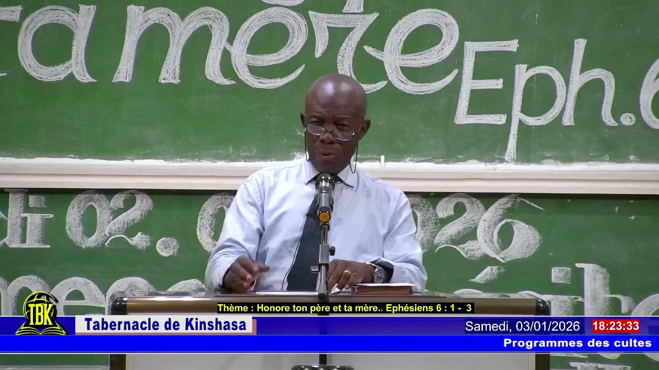 Thème : Honore ton père et ta mère.. Ephésiens 6 : 1 -  3.  Orateur : Past Valentin LUMUANGA