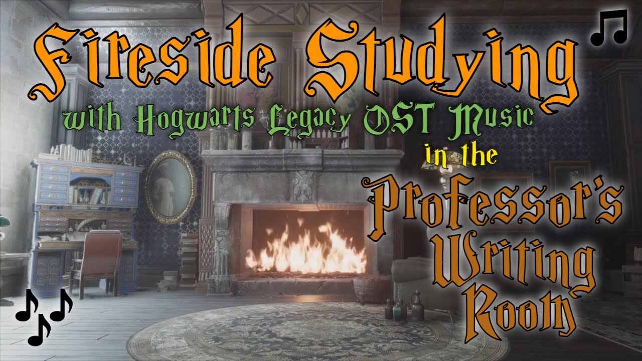 Ambient Music Fireside Studying in Hogwarts Professor's Writing Room * 1 HOUR with OST *