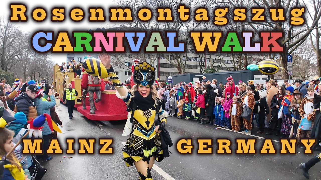 Germany Carnival Walking Rosenmontagszug Mainz 2026