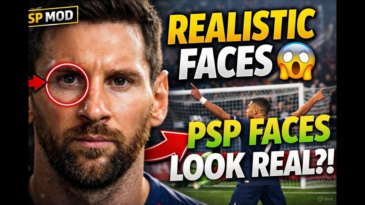 eFootball 26 PSP Реалистичные лица 😱 Лучший мод для PSP: геймплей + ссылка для скачивания!