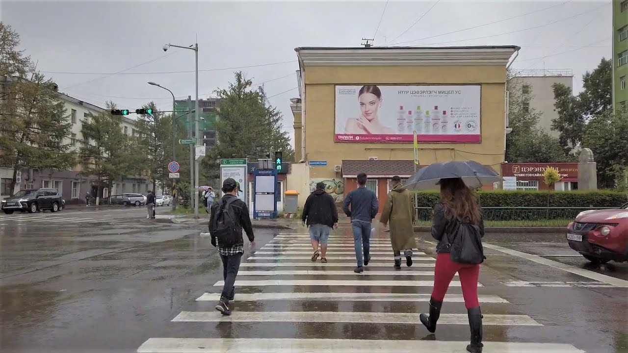 Walking in the Rain in Ulaanbaatar, | ウランバートルの雨の中を歩く | 울란바토르 빗속에서 걷기