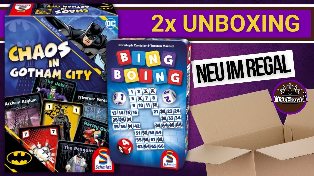 Batman – Chaos in Gotham City & Bing Boing | WAS IST DRIN? Brettspiel 📦 2x Unboxing [Brettspiele]