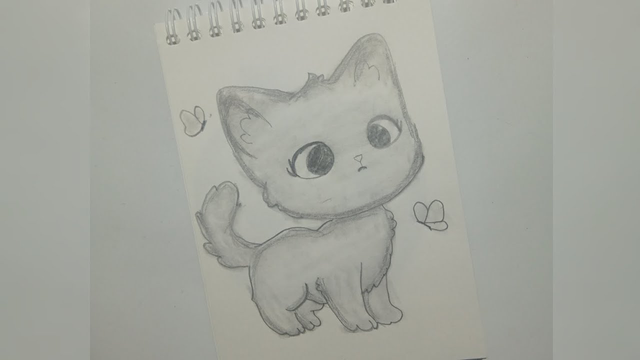 Cute Kitten Drawing 😺 | Easy Pencil Sketch for Beginners | Step by Step Cat Drawing 