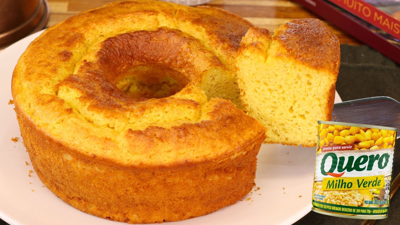 BOLO DE MILHO  DE LATINHA SUPER FOFINHO - FÁCIL E RÁPIDO - Receitas de Pai