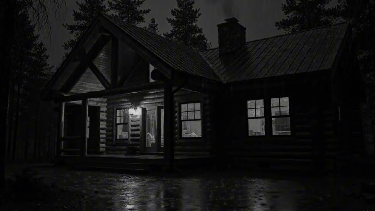 Thunderstorm Ambience with Steady Rain in a Cozy Cabin for Deep Sleep and Relaxation Sessions