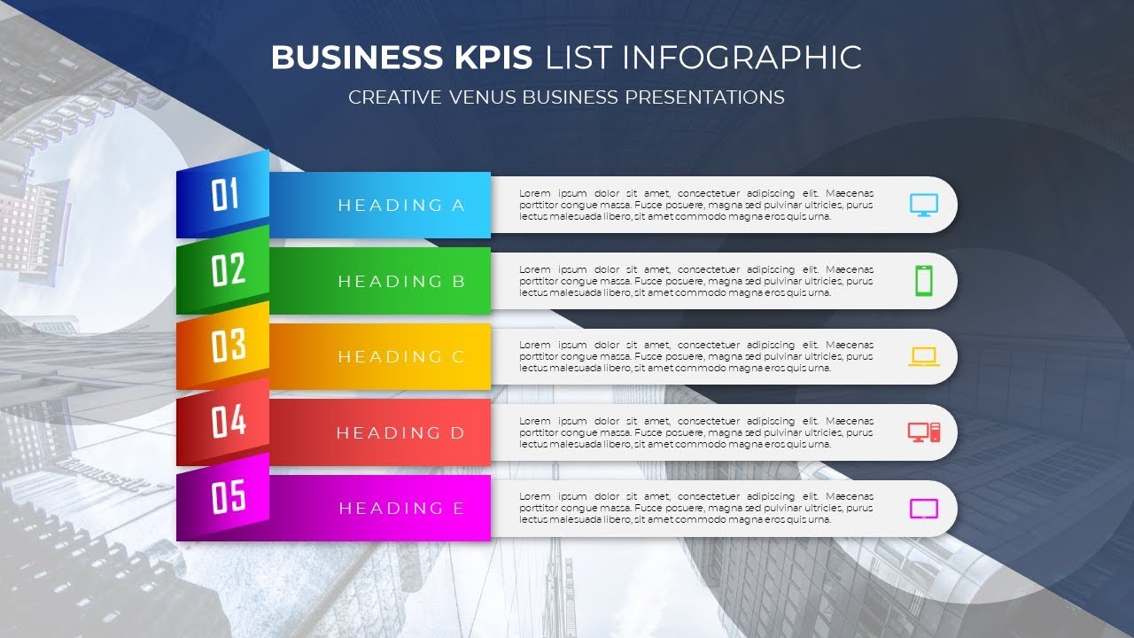 How To Design Beautiful Business List Infographic Abstract in PowerPoint PPT