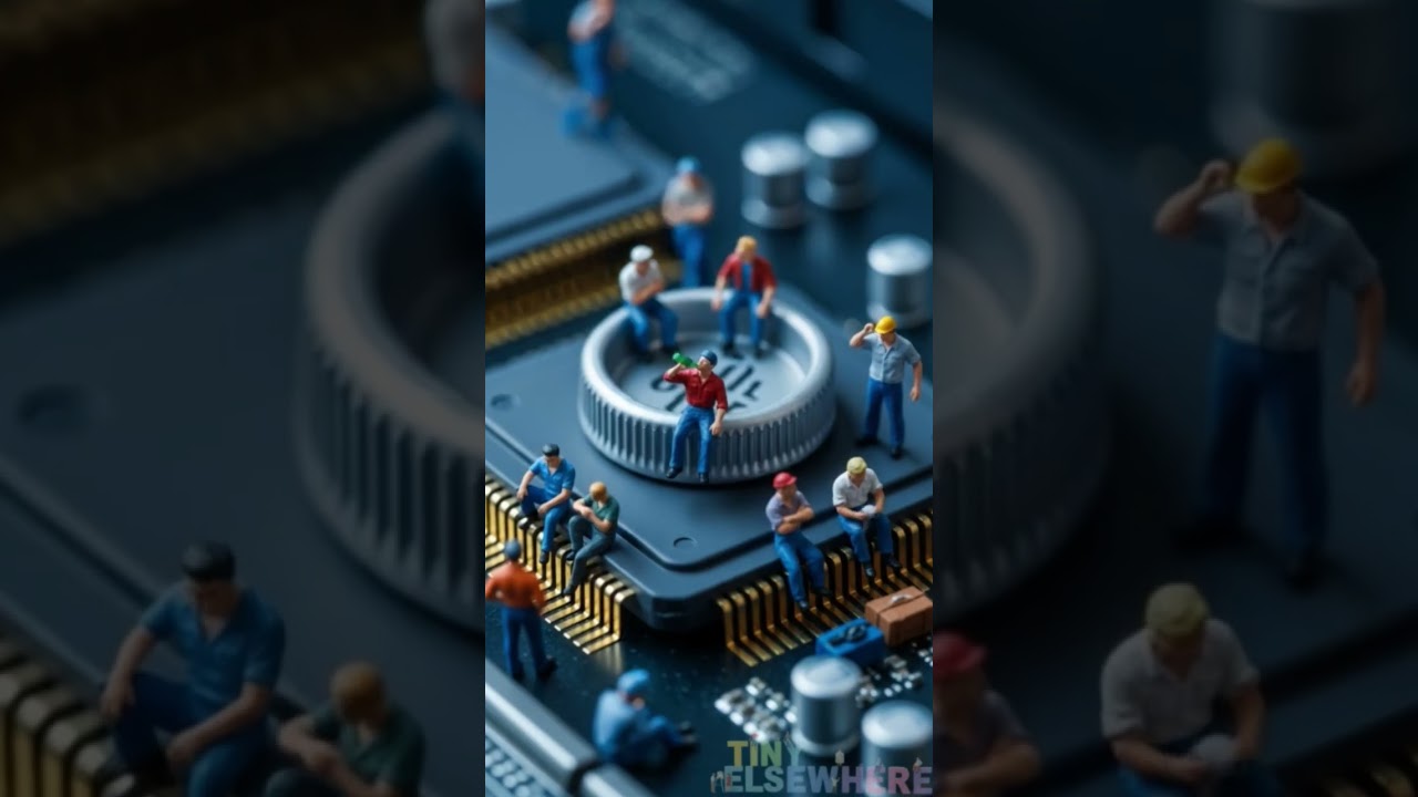 A Tiny Tech Repair Crew Inside Your Laptop #shorts #miniature #miniatureworld #aivideo