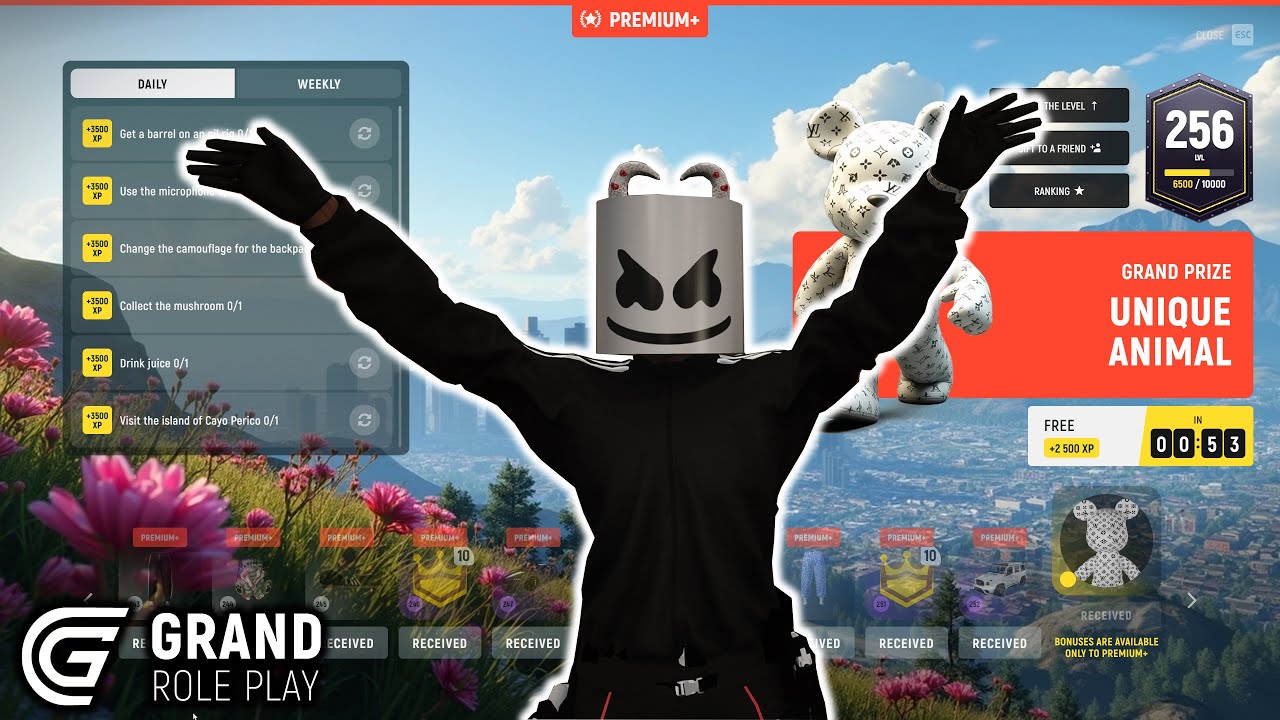 Completing The WHOLE  BATTLEPASS in Grand RP!!
