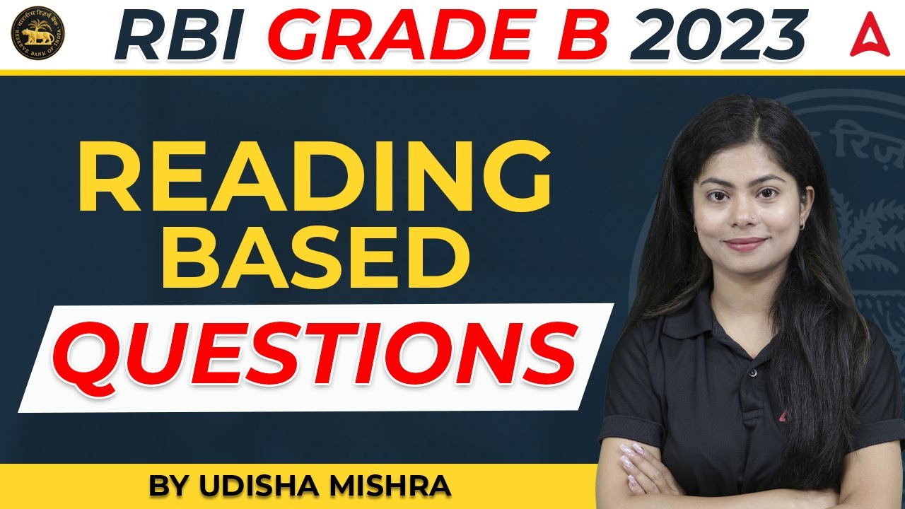 RBI Grade B 2023 | Reading Based Questions | RBI Grade B English by Udisha Mishra