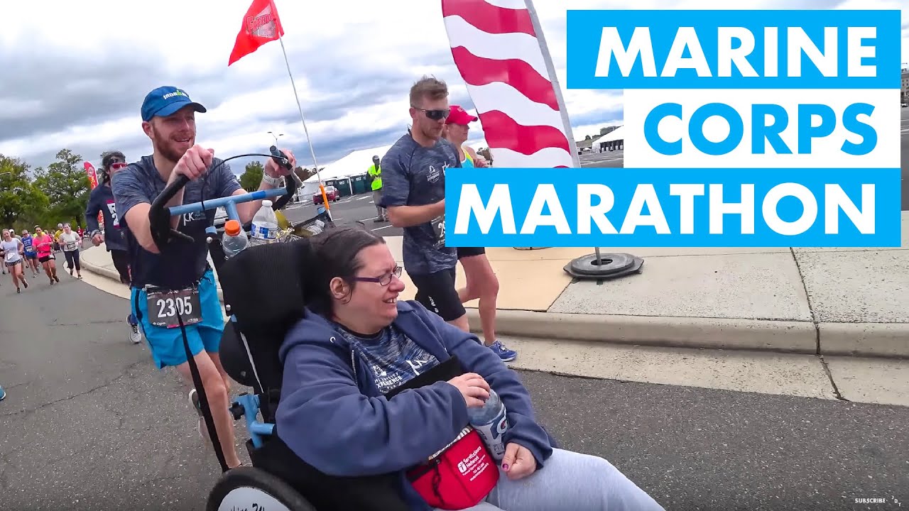 Running the 2018 Marine Corps Marathon while pushing a wheelchair-enabled athlete MARATHON RACE VLOG