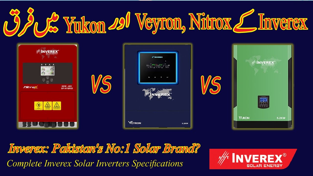 Inverex Solar Inverter's Complete Specifications and Difference between Nitrox, Veyron and Yukon